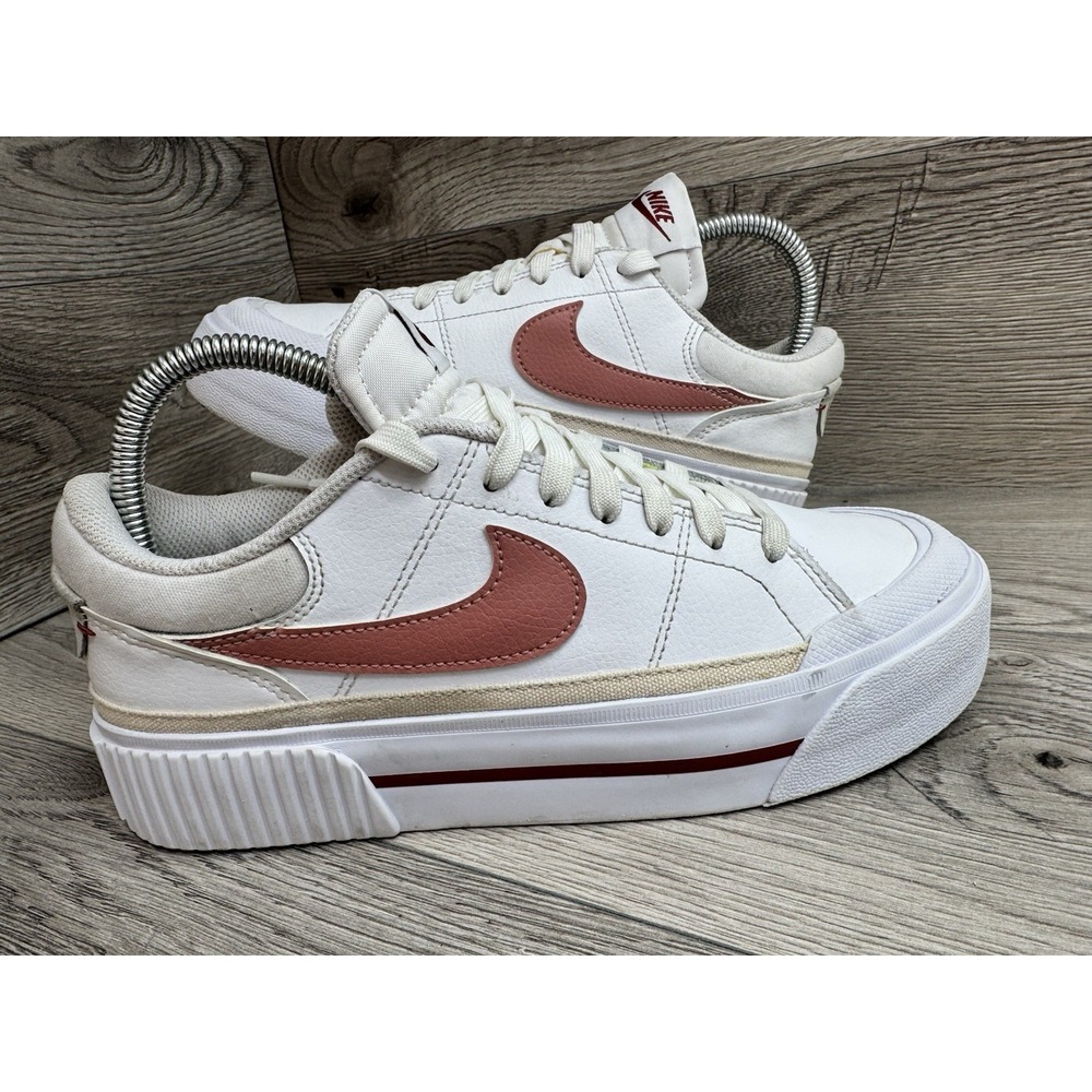 Nike Court Legacy Lift White Pink Sneakers Retro FQ8782-100 Womens Sz 7 Shoes
